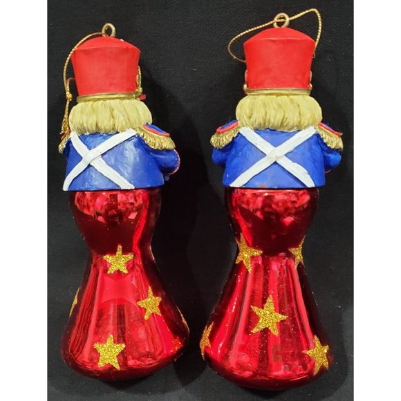 Trim A Home 2 DRUMMER BOY CHRISTMAS ORNAMENTS European Style mouth blown glass - Picture 3 of 4